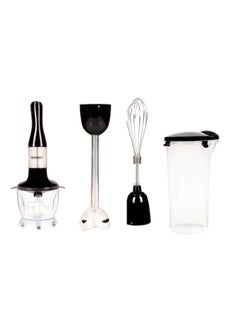 Mediatech 5 in 1 Stainless Steel Hand Blender , 700 watt,Copper Motor, Stainless Steel, 2 Speeds - Includes 500ml Chopper, Whisk, and Cup, MT-HB14 Black/Clear  - Image 1