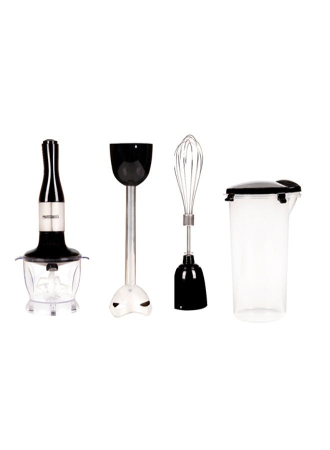 Mediatech 5 in 1 Stainless Steel Hand Blender , 700 watt,Copper Motor, Stainless Steel, 2 Speeds - Includes 500ml Chopper, Whisk, and Cup, MT-HB14 Black/Clear  - Image 1