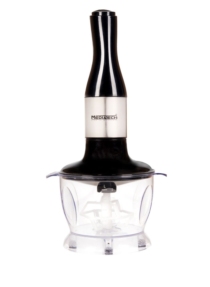 Mediatech 5 in 1 Stainless Steel Hand Blender , 700 watt,Copper Motor, Stainless Steel, 2 Speeds - Includes 500ml Chopper, Whisk, and Cup, MT-HB14 Black/Clear  - Image 5