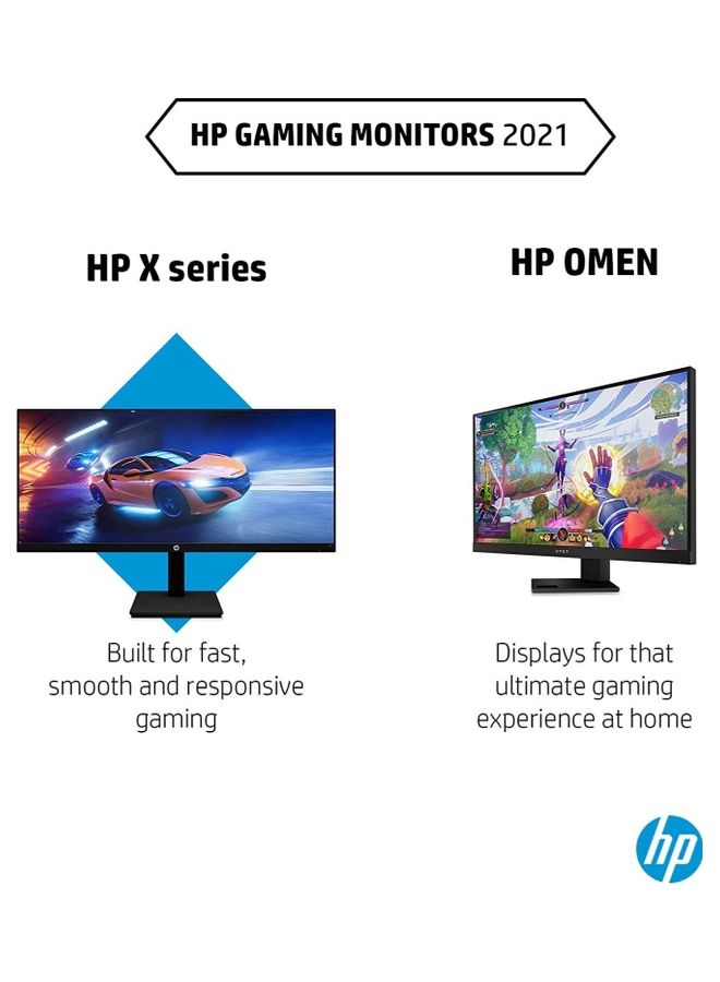 HP - X24iH Gaming Monitor, 144 Hz Refresh Rate, 1ms Response, Ultrawide IPS 24 Inch Panel Screen, Height Adjustable Stand, AMD FreeSync Premium Certified for Entry-Level Players Black - Image 1