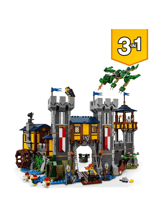ليغو 6333048 Creator 3In1 Medieval Castle 31120 Building Kit; Castle With Moat And Drawbridge, Featuring A Dragon Toy And 3 Minifigures; Cool Toys For Kids Who Love Lego Sets And Imaginative Play (1,426 Pieces) 9+ Years