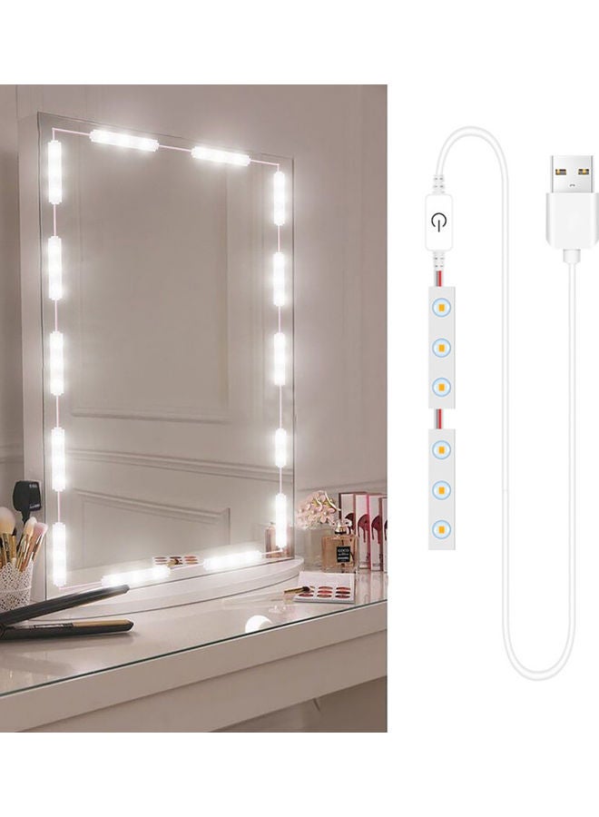 Generic 2-Piece LED Dimmable Touch Control Vanity Makeup Mirror Lights White 9.50 x 3.50 x 8.00cm  - Image 1
