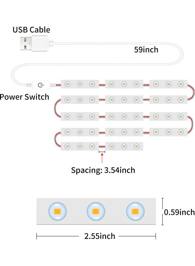 Generic 2-Piece LED Dimmable Touch Control Vanity Makeup Mirror Lights White 9.50 x 3.50 x 8.00cm  - Image 4