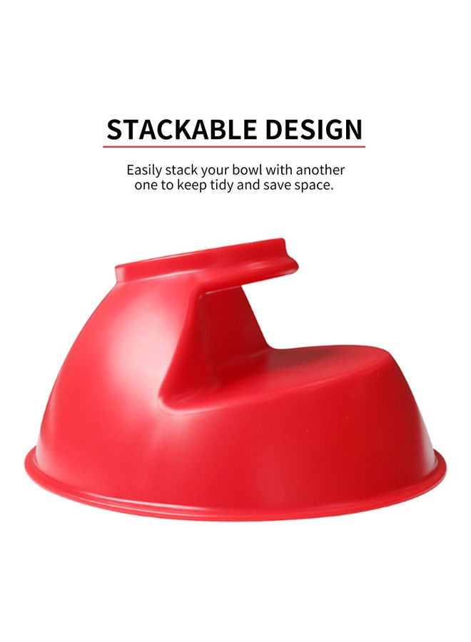Never Soggy Stackable Divided Bowl Red 19.00x11.00x19.00cm - Image 4