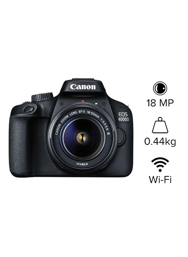 EOS 4000D DSLR With EF-S 18-55mm F/3.5-5.6 III Lens 18MP Built-In Wi-Fi Black - v1635422369/N18481127A_8