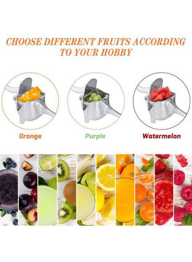 Professional Manual Juicer Stainless Steel Hand Fruit Squeezer Silver - Image 2