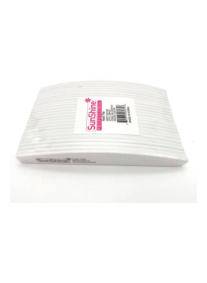 صن شاين مبرد أظافر على شكل هلال 25 قطعة 100/180 حبيبة - Image 3