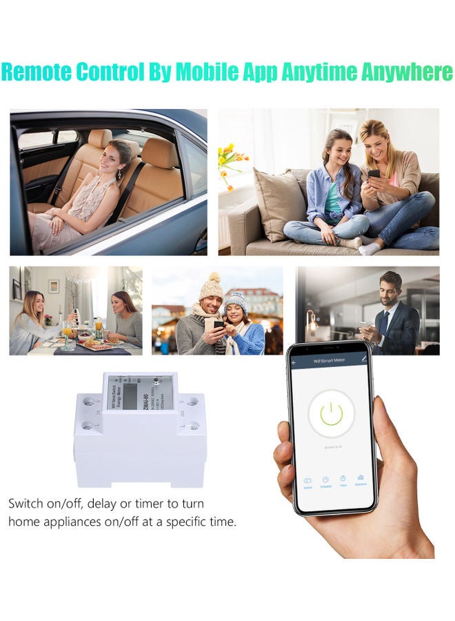 Generic - Wifi Smart Real Time Electricity Meter White 9.00X4.00X8.00cm - Image 1