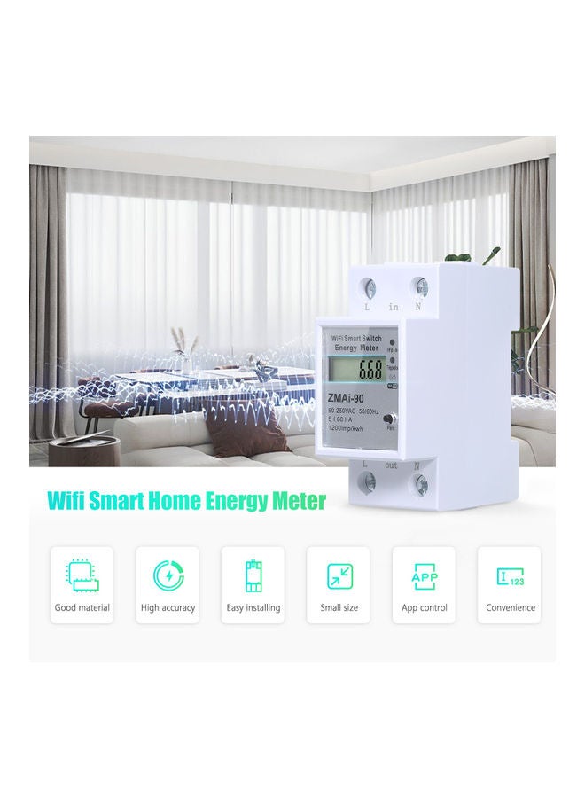 Generic - Wifi Smart Real Time Electricity Meter White 9.00X4.00X8.00cm - Image 1