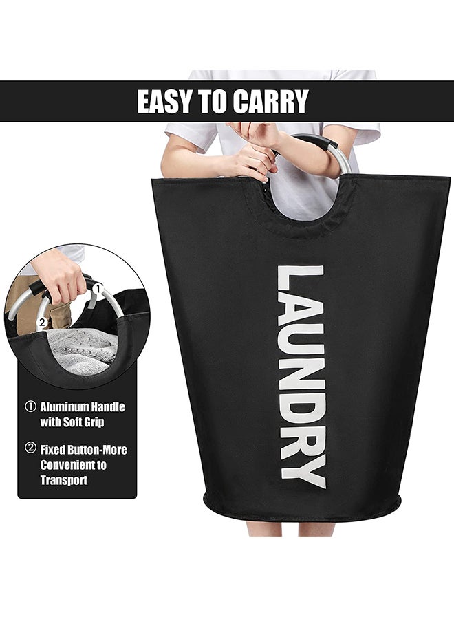 Large Laundry Collapsible Basket with Handle Black 79x43cm  - Image 4