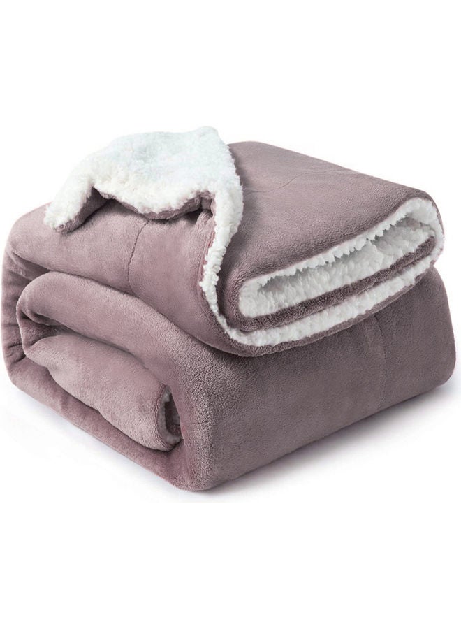 Fabienne Soft Sheep Reversible King Sherpa Blanket Flannel Lilac 240x220cm  - Image 1