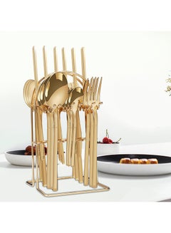 Sunhome 24-Piece Cutlery Set With Stand Gold 8.26x0.98cm  - Image 1