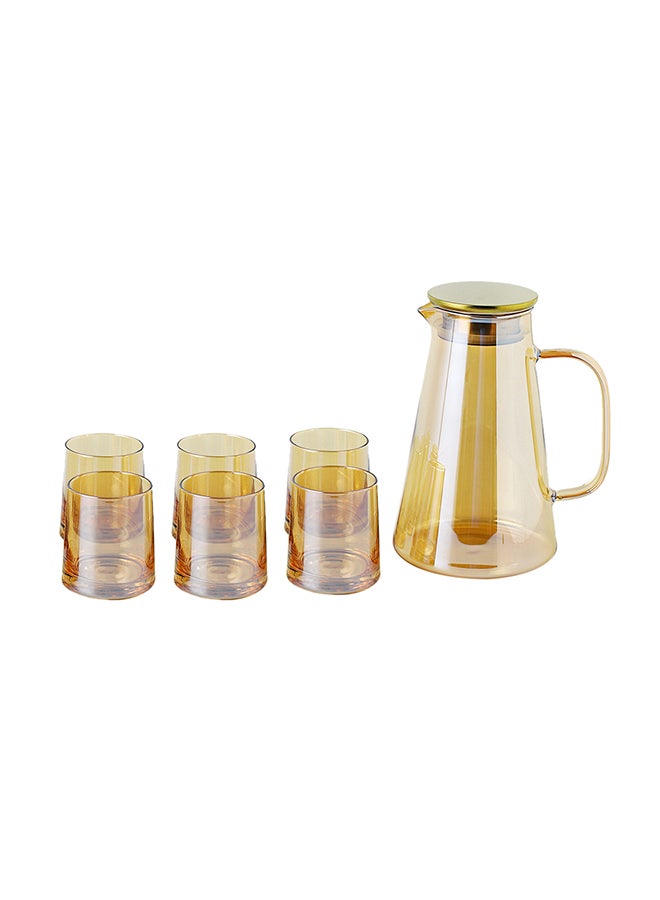Shuer 7-Piece Kettle And Glass Set Brown 8.5x7x7cm  - Image 1
