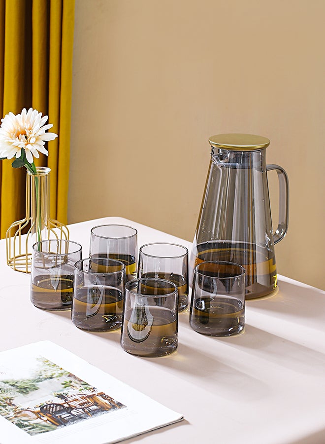 Shuer 7-Piece Kettle And Glass Set Grey 8.5x7x7cm - Image 4