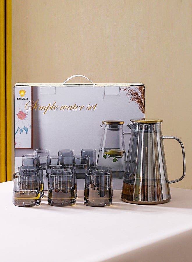 Shuer 7-Piece Kettle And Glass Set Grey 8.5x7x7cm - Image 5