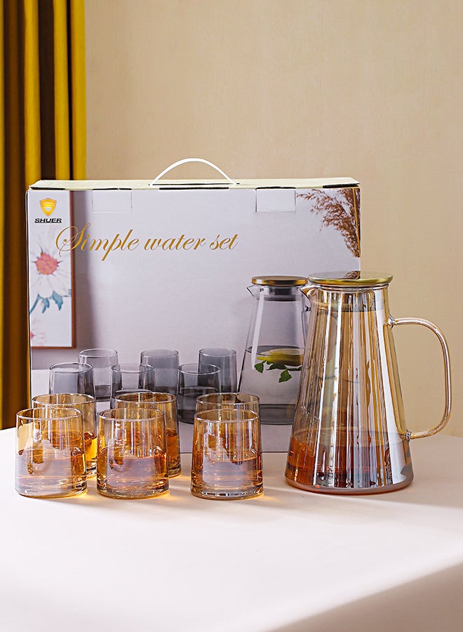 Shuer 7-Piece Kettle And Glass Set Brown 8.5x7x7cm  - Image 5