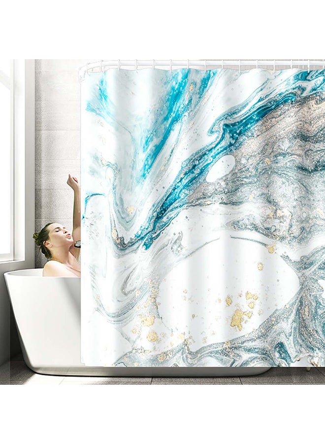 Sharpdo 4-Piece Marble Toilet Cover Floor Non-Slip Mat Set Multicolour 180x180cm - Image 2