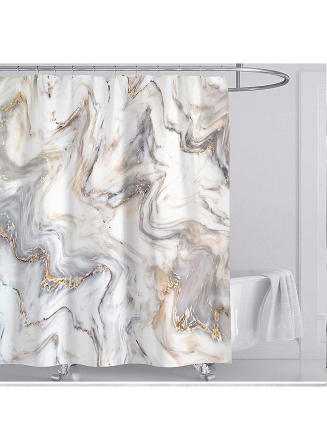 Sharpdo 4- Piece Digital Printing Shower Curtain Floor Mat Multicolour 180x180cm  - Image 2