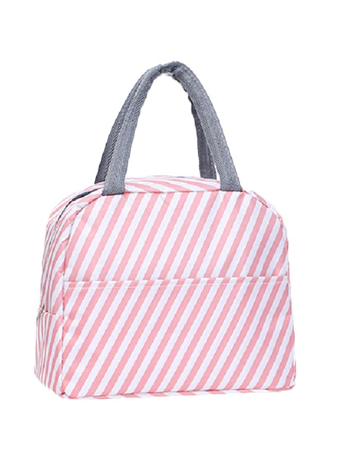 شاربدو حقيبة عازلة للحرارة لعلبة الغداء وردي/ أبيض 24x14x18سم - Image 1