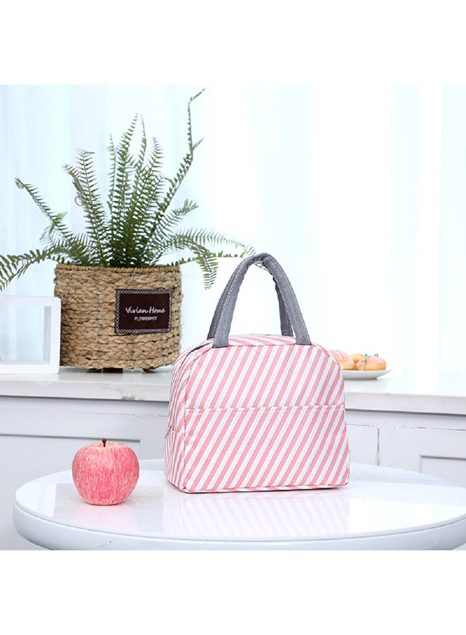 شاربدو حقيبة عازلة للحرارة لعلبة الغداء وردي/ أبيض 24x14x18سم - Image 2