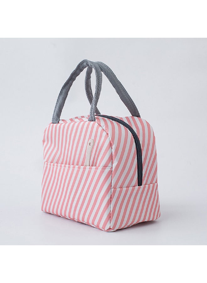 شاربدو حقيبة عازلة للحرارة لعلبة الغداء وردي/ أبيض 24x14x18سم - Image 4