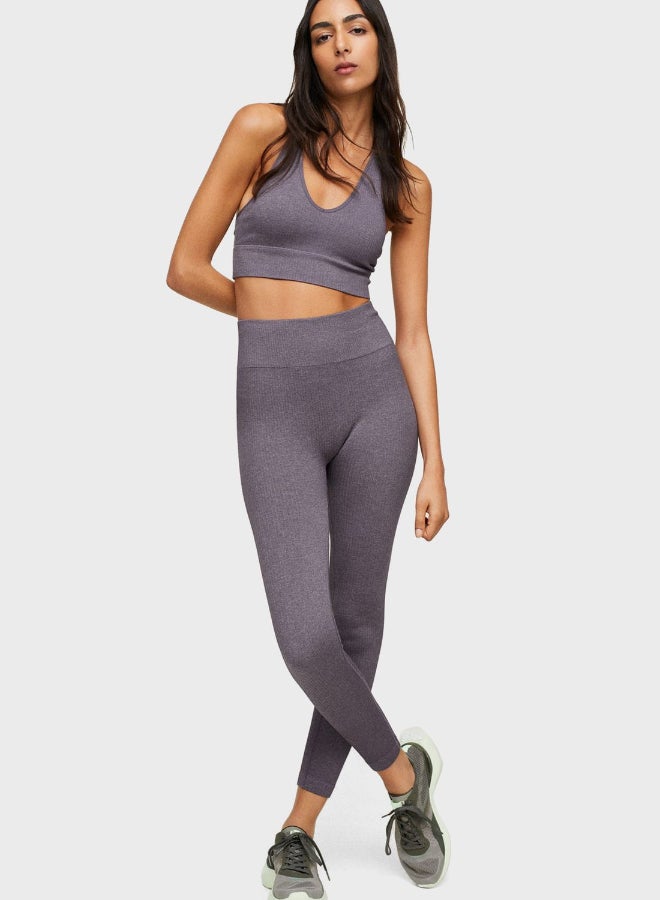 MANGO Plunge Bikini Top Grey  - Image 1
