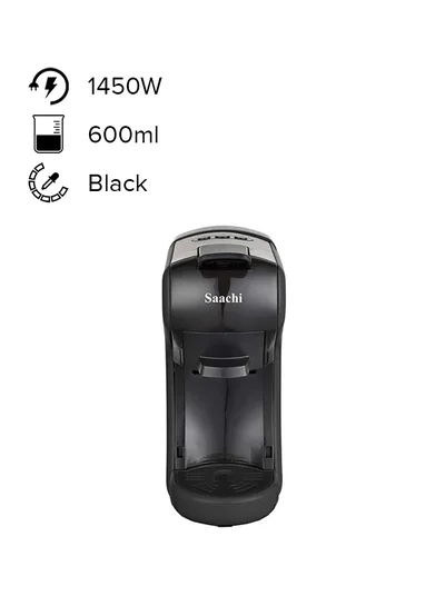 Saachi Multi Capsule Coffee Machine with 19 Bar Automatic Steam Pressure Pump, Compatible with Coffee Powder, Nespresso and Dolce Gusto Capsules 1450 W NL-COF-7058C-BK Black