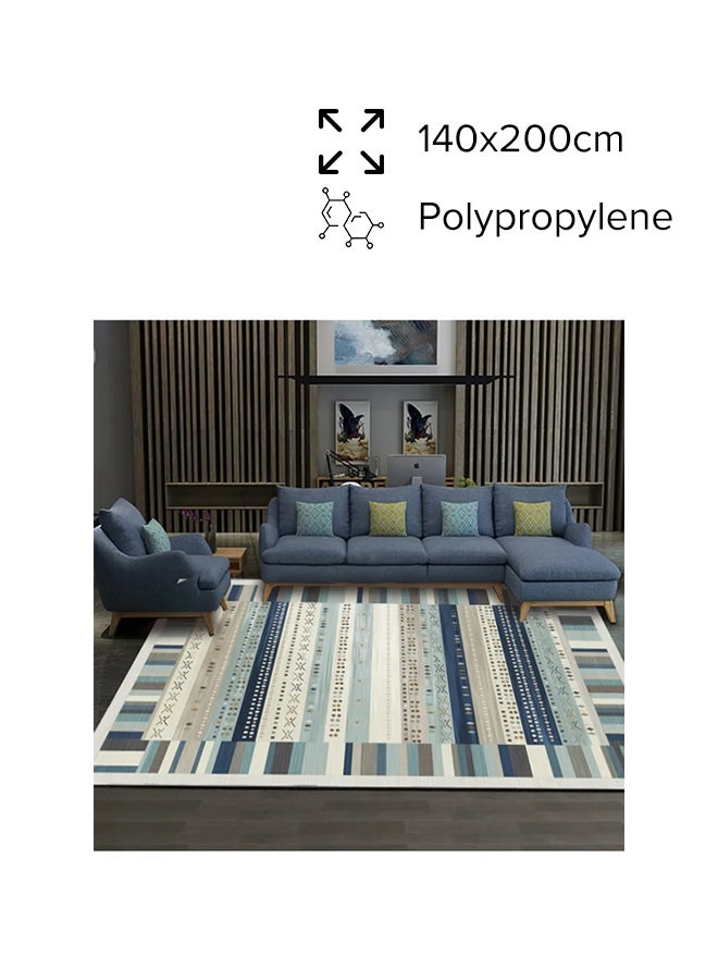 GOOTOY Printed Floor Carpet Polypropylene Blue/Brown/Beige 200x140cm 