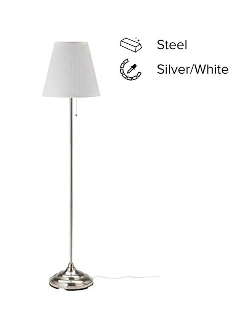 Floor Stand Lamp Silver/White 4 x 12cm