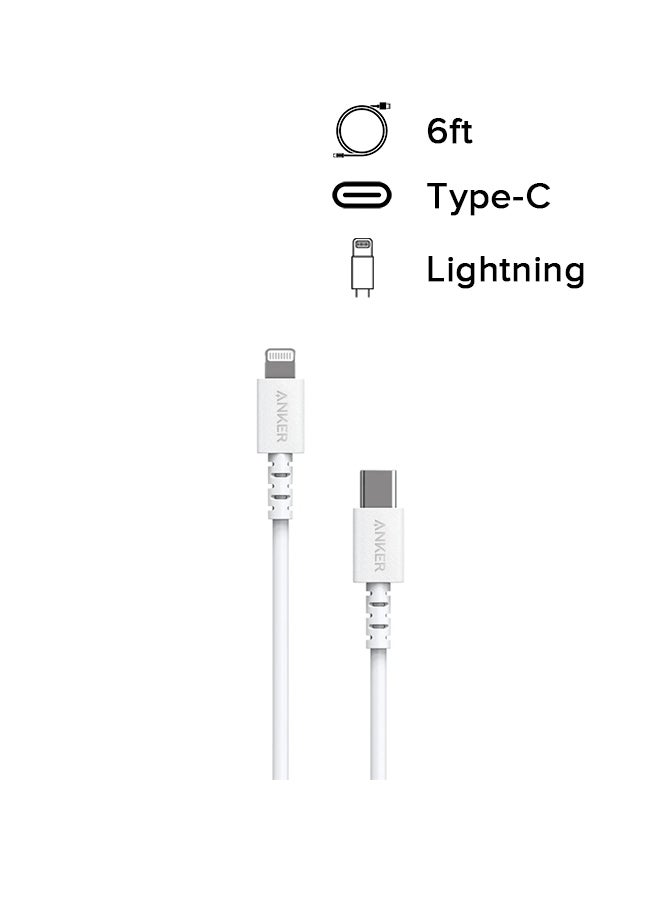 Anker - USB C to Lightning Powerline Select Cable For iPhone 11/11 Pro/X/XS/XR/XS Max/8/8 Plus Supports Power Delivery White - Image 1