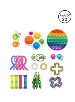 XiuWoo 20-Piece Simple Dimple Mini Bubble Ergonomic Stress Relief Sensory Fidget Toy Set  - Image 1