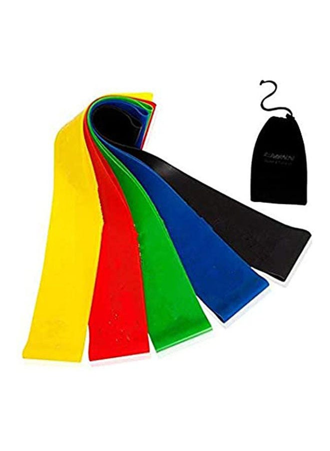Generic Resistance Loop Exercise Bands For Legs Set Of 5 Premium Quality Exercise Bands With User Manuel Carry Bag 111grams - Image 1