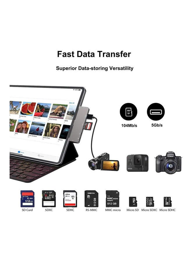 Arabest - 7 in 1 USB Type C Hub Grey - Image 1