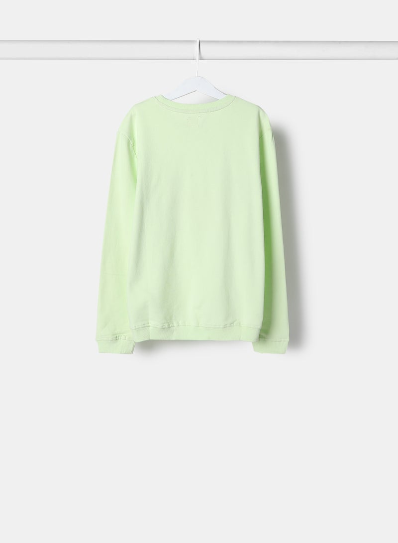 NEON - Long Sleeve Round Neck Sweatshirt Light Green - Image 1
