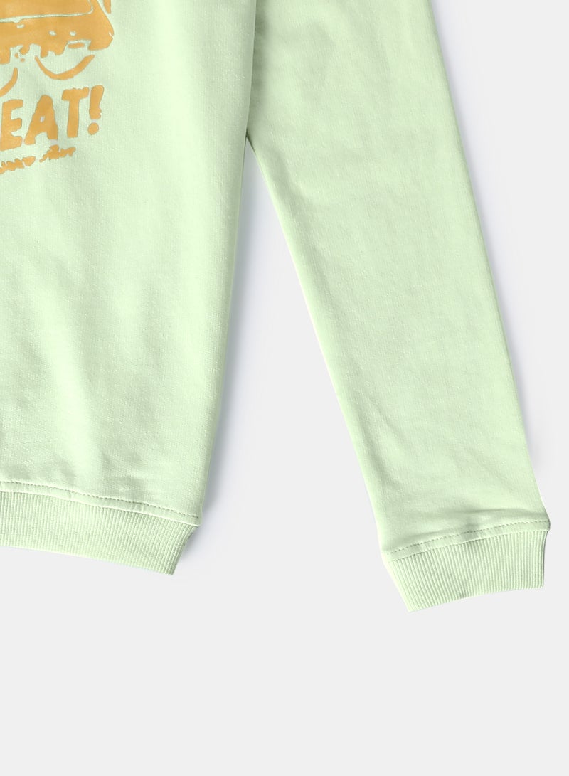 NEON - Long Sleeve Round Neck Sweatshirt Light Green - Image 1