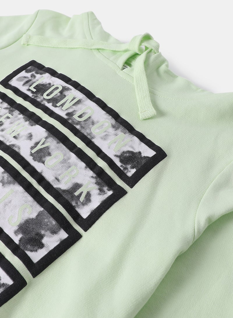 NEON Girls Hoodie Green  - Image 4