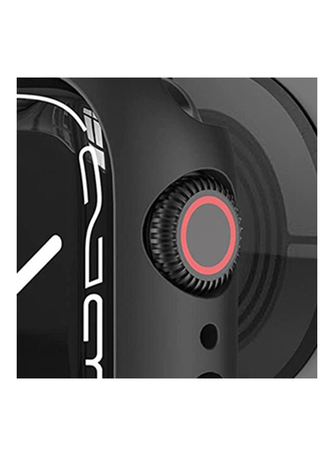 غطاء حماية صلب غير لامع من البولي كربونات مقاوم للصدمات لساعة أبل 7 مقاس 45 مم، بدون لاصقة حماية للشاشة أسود - Image 3