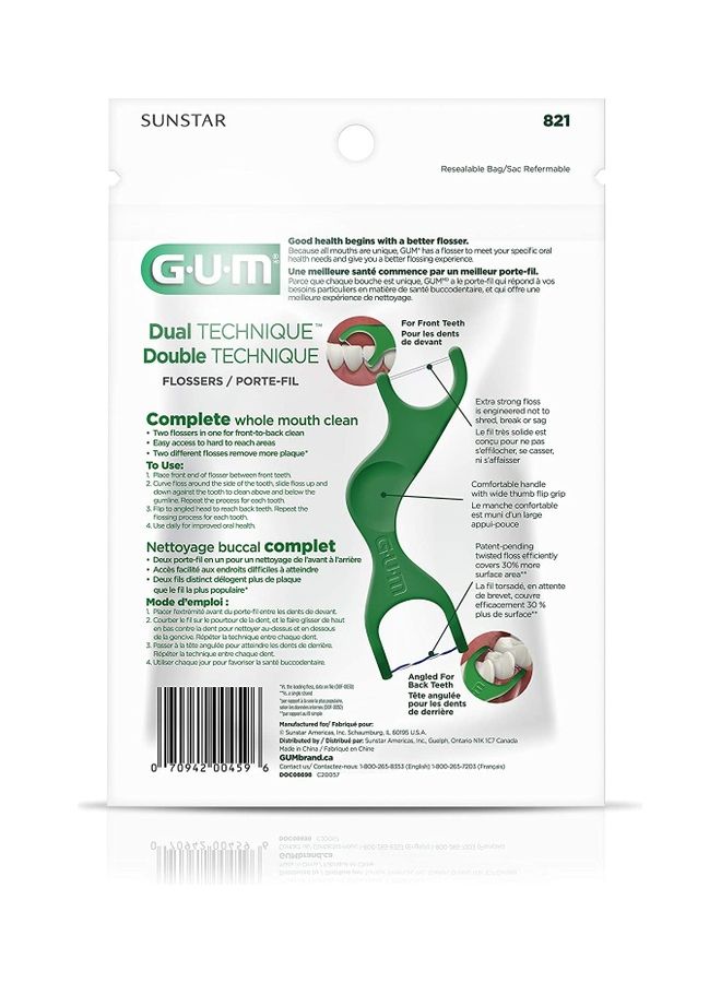 50-Count Dual Technique Flossers white