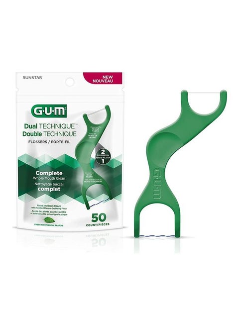 50-Count Dual Technique Flossers white