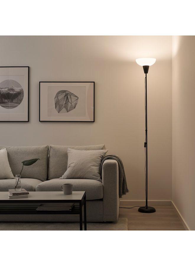 مصباح أرضي بإضاءة علوية للزينة أسود/ أبيض 180سم - Image 2