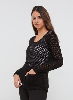 Defile' Openwork Pocket Sweater Black Egypt | Cairo, Giza