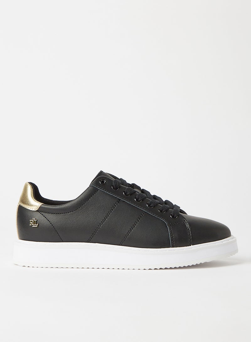 لورين رالف لورين Angeline II Lace Up Sneakers Black  - Image 1