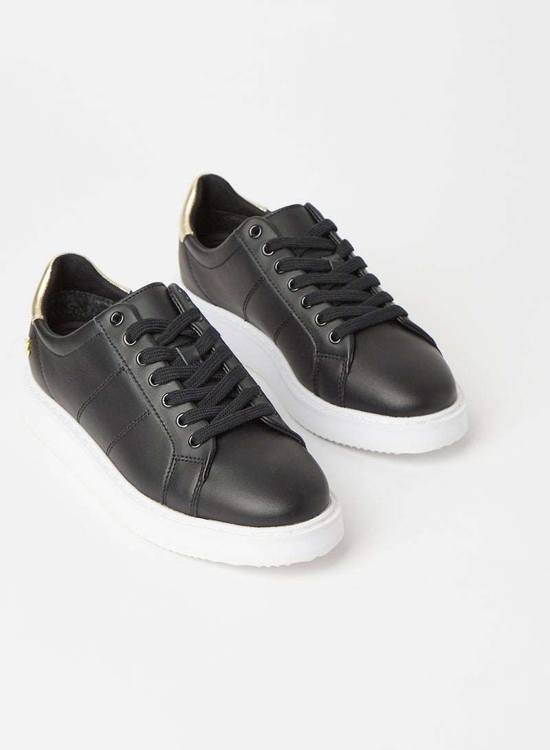 لورين رالف لورين Angeline II Lace Up Sneakers Black  - Image 2