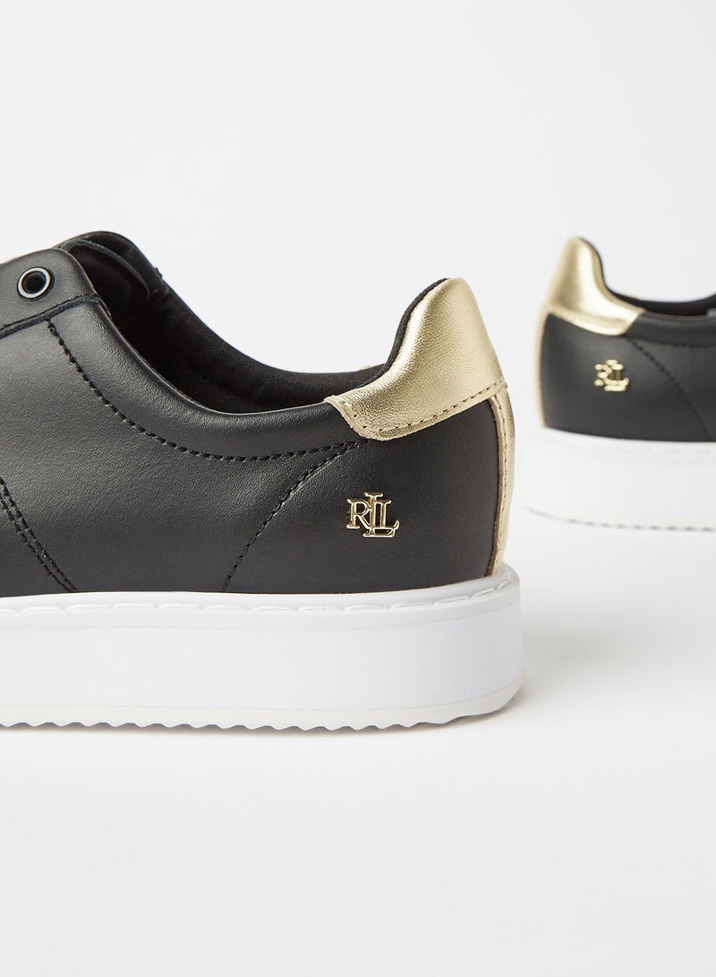 لورين رالف لورين Angeline II Lace Up Sneakers Black  - Image 4