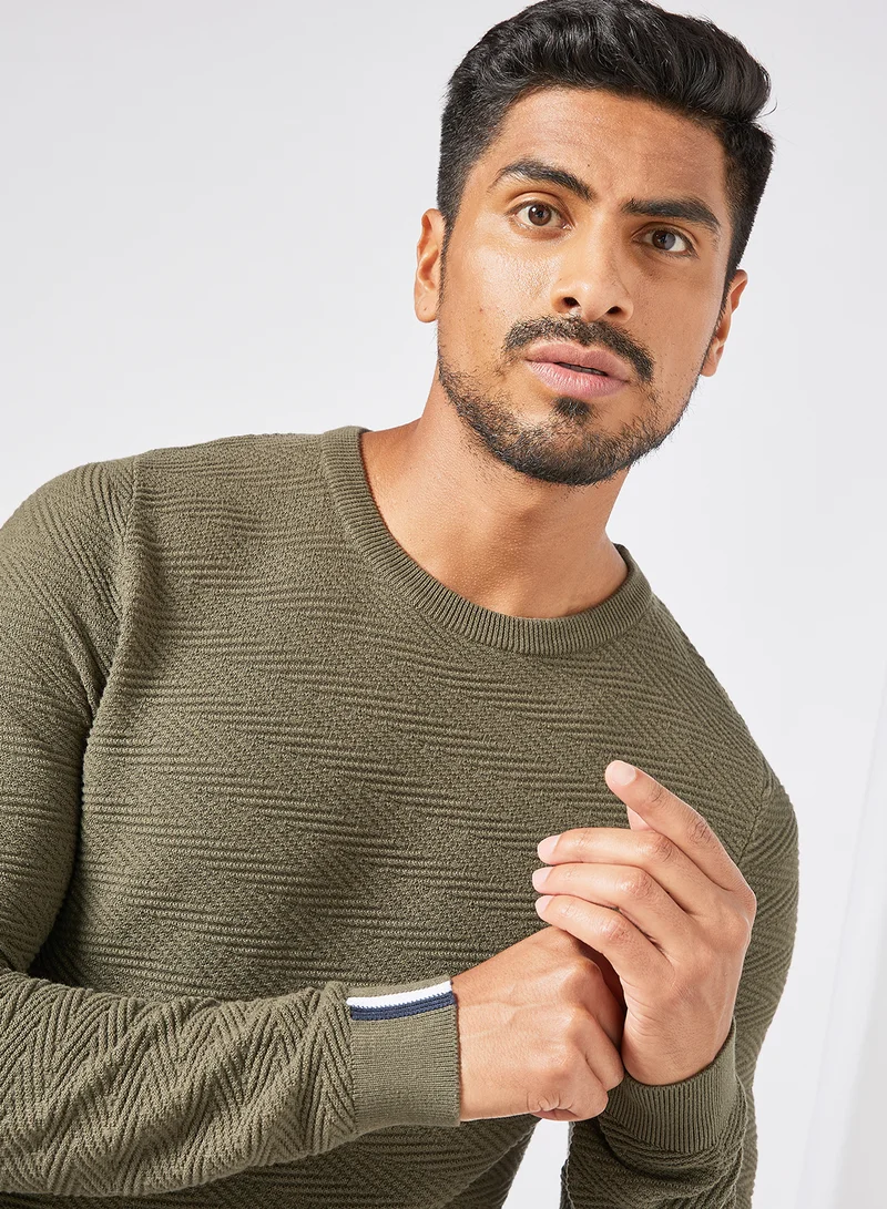JACK & JONES Knitted Crew Neck Sweater Green