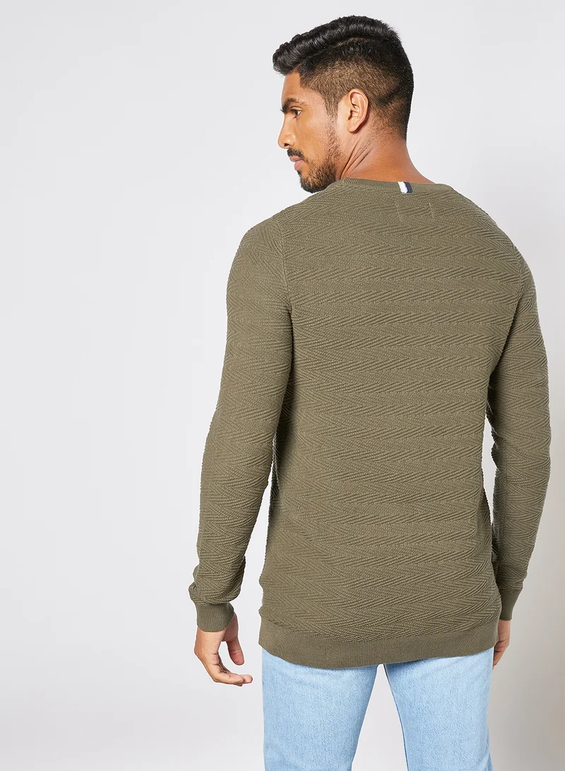 JACK & JONES Knitted Crew Neck Sweater Green