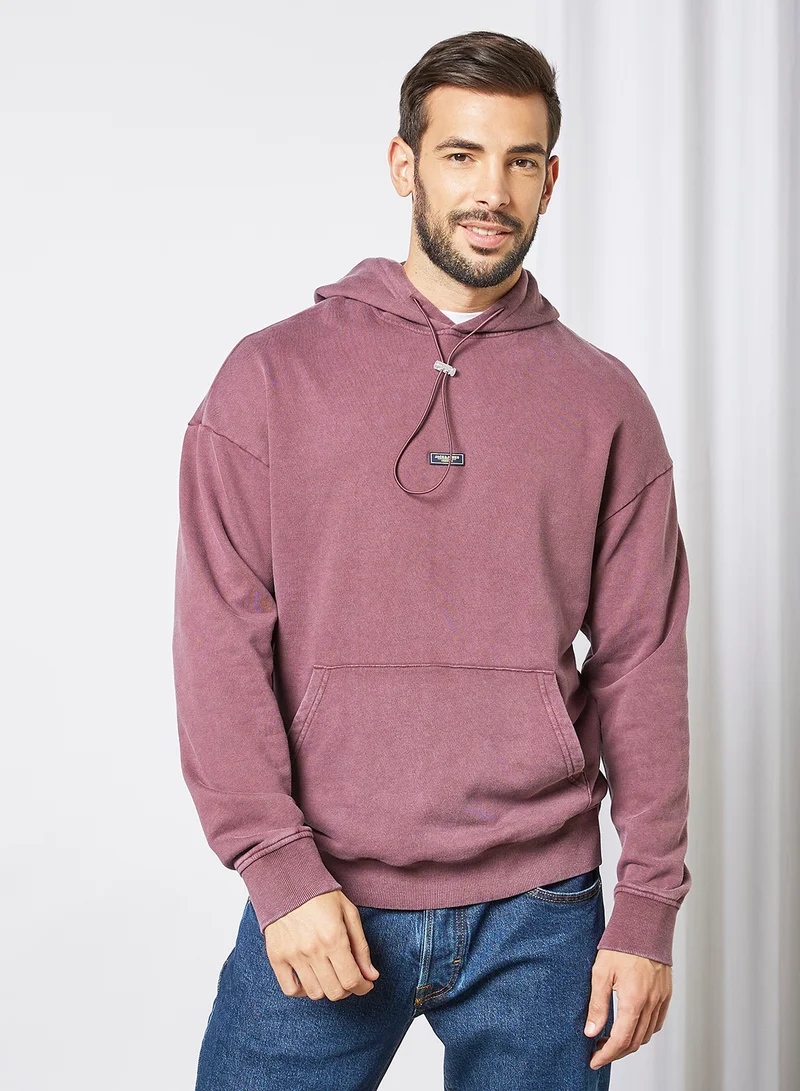 JACK & JONES Drawstring Hoodie Purple