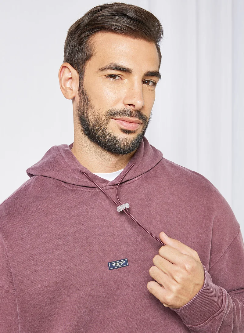 JACK & JONES Drawstring Hoodie Purple