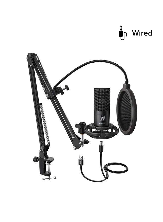 FIFINE Studio Condenser USB Microphone Kit For PC T669 Black  - Image 1