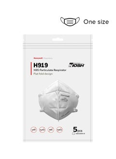 5-Piece H919 N95 Face Mask - Head Strap White One size fits all